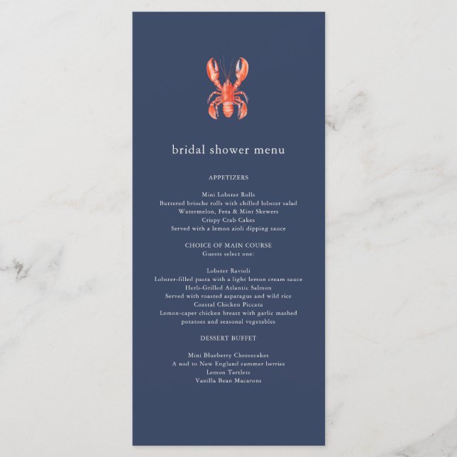 She Found Her Maine Squeeze Coastal Lobster Menu  (Front)