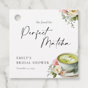 She Found Her Perfect Matcha Bridal Shower Favour Tags