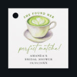 She found her perfect matcha Bridal shower Favour Tags<br><div class="desc">Watercolor matcha tea bridal shower.</div>