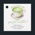 She found her perfect matcha Bridal shower Favour Tags<br><div class="desc">Watercolor matcha tea bridal shower.</div>