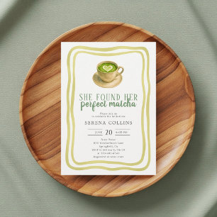 She Found Her Perfect Matcha Bridal Shower Invitat Invitation