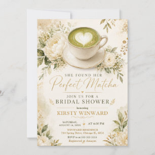 She Found Her Perfect Matcha Bridal Shower Invitation