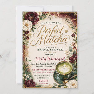 She Found Her Perfect Matcha Bridal Shower Invitation