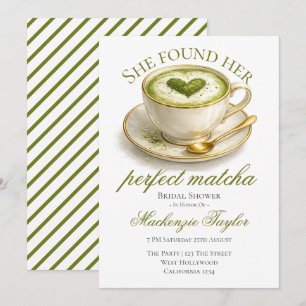 She Found Her Perfect Matcha Bridal Shower  Invitation