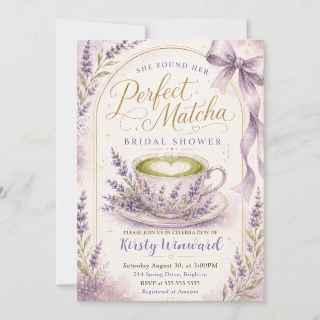 She Found Her Perfect Matcha Bridal Shower Invitation (Front)