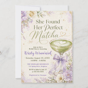 She Found Her Perfect Matcha Bridal Shower Invitation