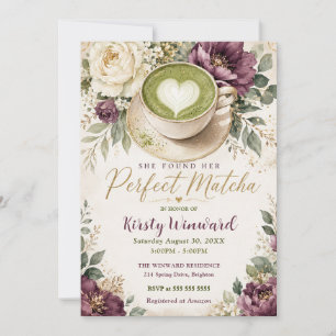 She Found Her Perfect Matcha Bridal Shower Invitation