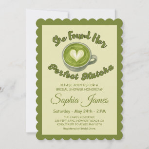 She Found Her Perfect Matcha Bridal Shower Invitation