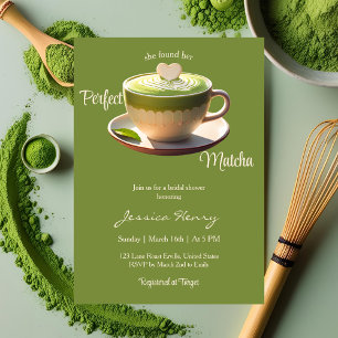 She Found her Perfect Matcha Bridal Shower Invitation