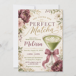 She Found Her Perfect Matcha Bridal Shower Invitation