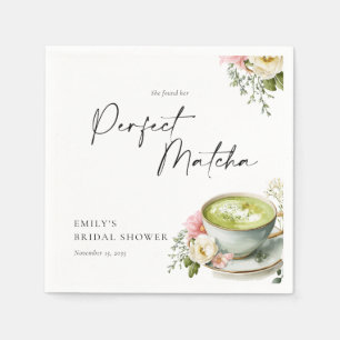 She Found Her Perfect Matcha Bridal Shower Napkin