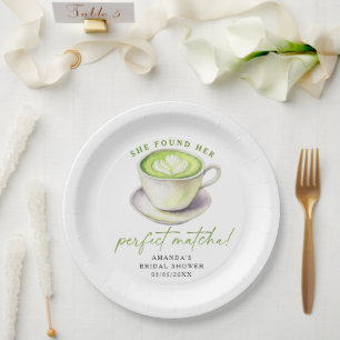 She found her perfect matcha Bridal shower Paper Plate