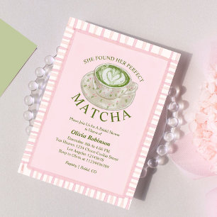 She Found Her Perfect Matcha Modern Bridal Shower Invitation