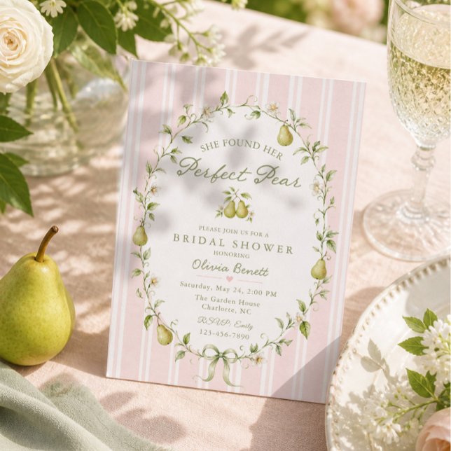 She Found Her Perfect Pear Bridal Shower Invitation (Creator Uploaded)