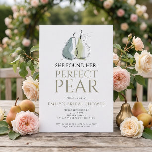 She Found Her Perfect Pear Modern Bridal Shower Invitation