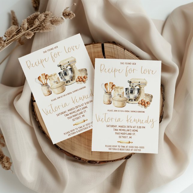 She Found her Recipe for Love! Bridal Shower Invitation (Creator Uploaded)