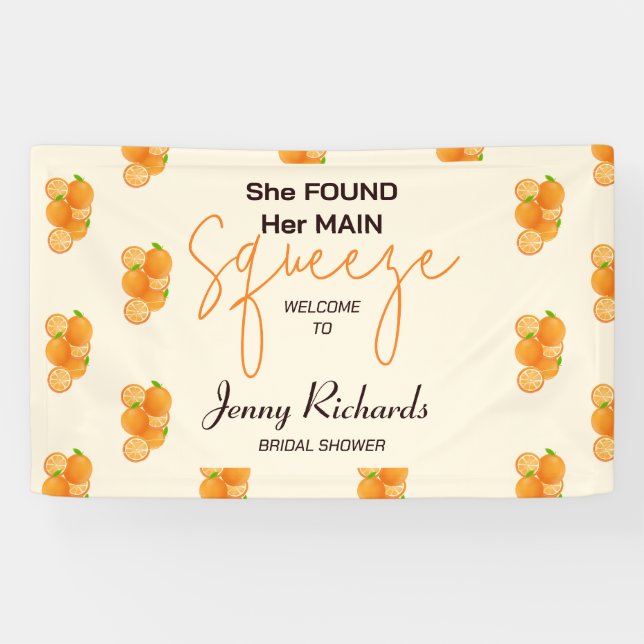 She Found Her Squeeze Bridal Shower Banner (Horizontal)