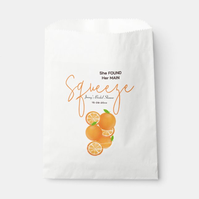 She Found Her Squeeze Bridal Shower Favour Bags (Front)