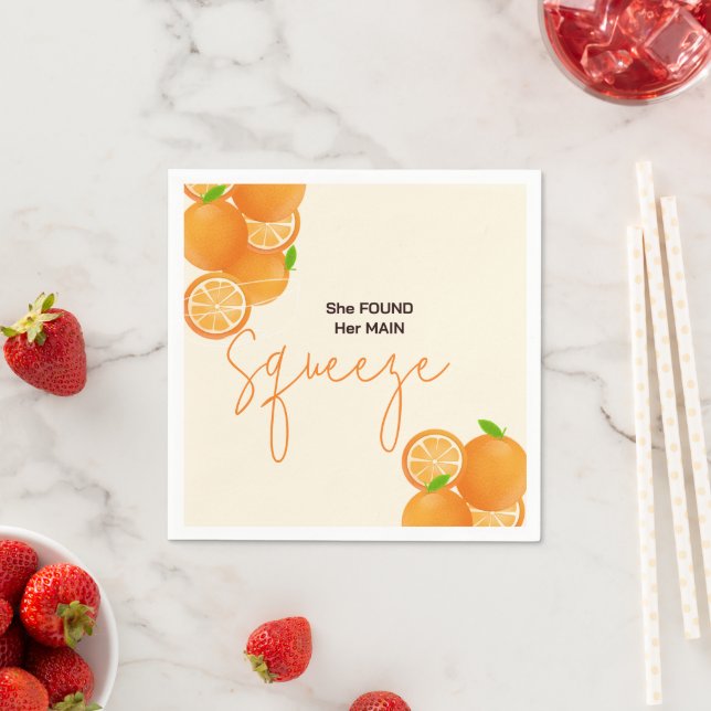 She Found Her Squeeze Bridal Shower Napkin (Insitu)