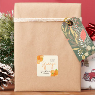 She Found Her Squeeze Bridal Shower Square Sticker