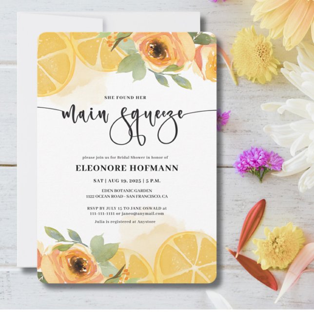 She found Main Squeeze Bridal Shower  Invitation (Creator Uploaded)