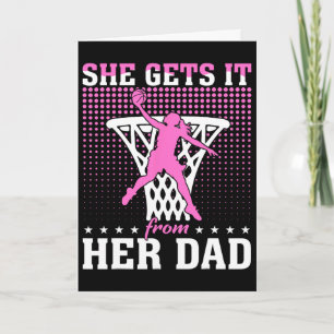 She Gets It From Her Dad Bysketbyll Girl Bysketbyl Card