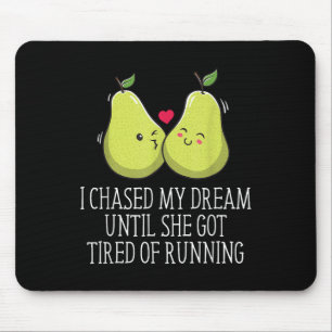 She Got Tired Running Wedding Proposal Groom Engag Mouse Mat