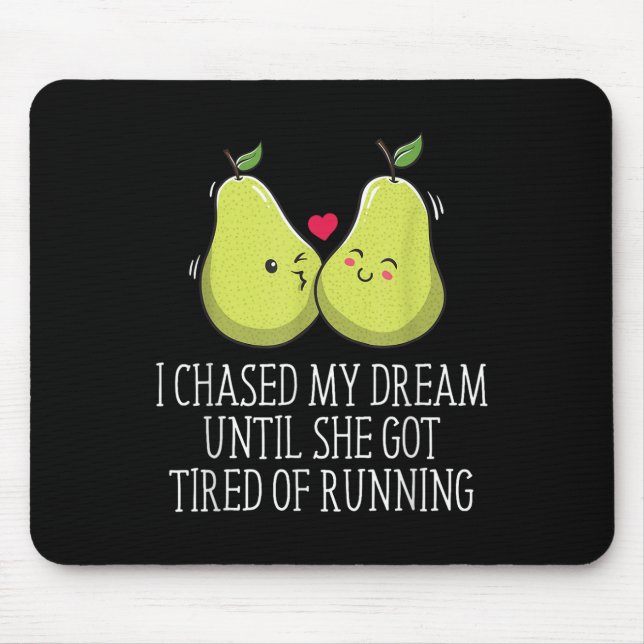 She Got Tired Running Wedding Proposal Groom Engag Mouse Mat (Front)
