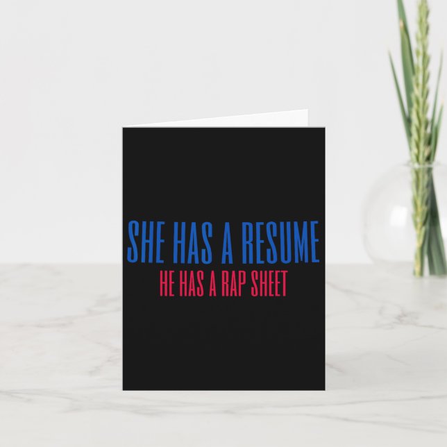 She Has A Resume He Has A Rap Sheet Kamala For Pre Card (Front)