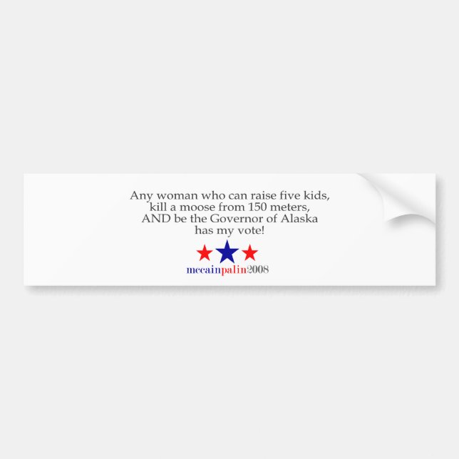 She has my vote bumper sticker (Front)
