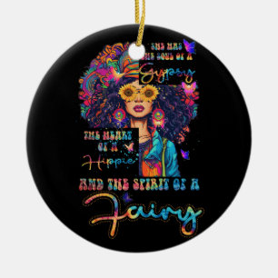 She Has She Soul Of A Gypsy The Heart Of A Hippie  Ceramic Tree Decoration