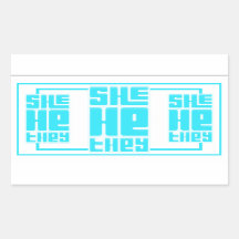 She He They Retro Bold in Turquoise