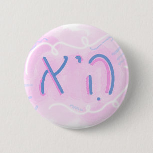 "She" Hebrew Pronoun Trans Colours 6 Cm Round Badge