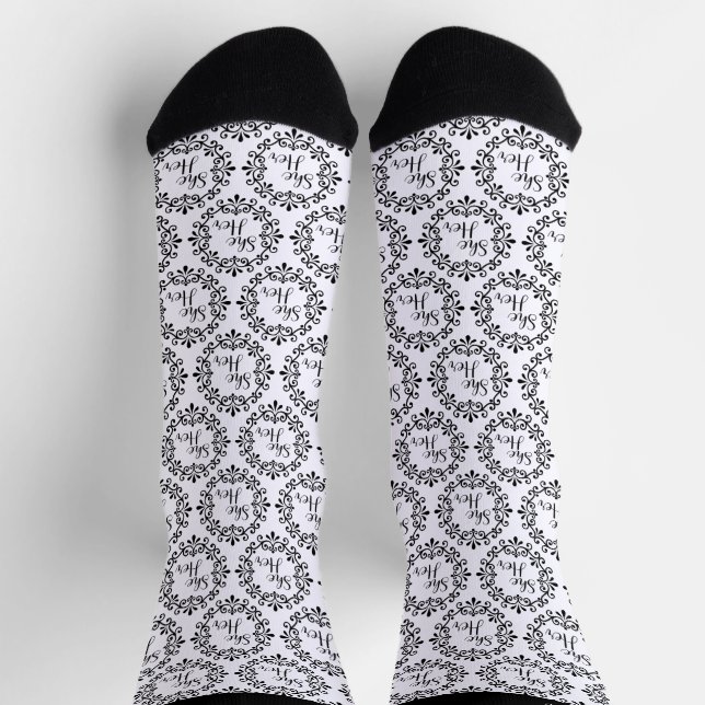 She Her Fancy Frame Socks (Top)