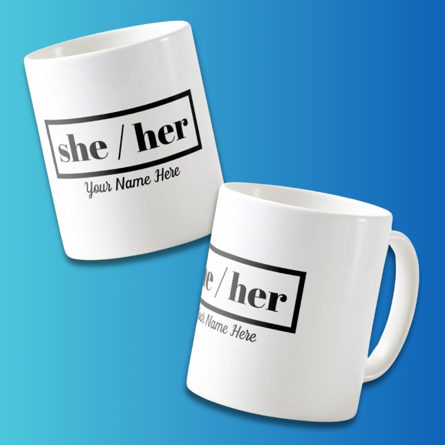 She Her Framed  Coffee Mug (Creator Uploaded)