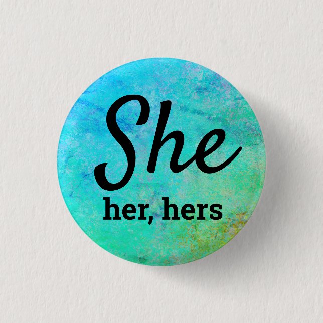 She, Her, Hers Pronouns 3 Cm Round Badge (Front)