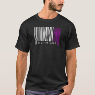 She Her Hers Pronouns Asexual Pride Flag Barcode A T-Shirt
