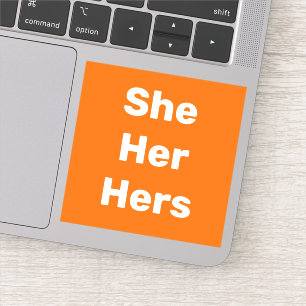 She Her Hers Pronouns Vinyl Sticker