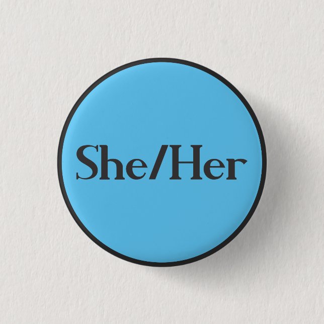 She/Her - preferred pronoun small pin (Front)