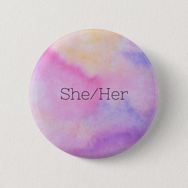 She/Her Pronoun button (Front)
