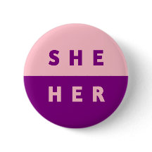 SHE/HER Pronouns Colourful Pink Purple