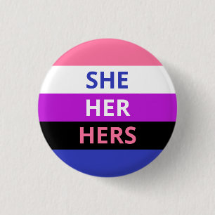 She/Her Pronouns Genderfluid Flag Badge