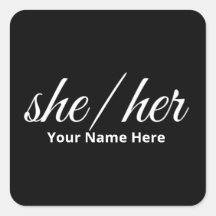 She Her Pronouns in Script Font 