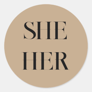 She Her Pronouns Minimalist Vintage Stickers