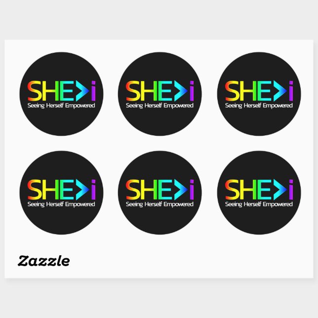 SHE>i Seeing Herself Empowered Classic Round Sticker (Sheet)