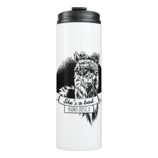 She is a bad alpaca mum thermal tumbler