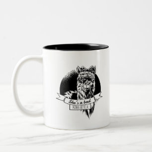 She is a bad alpaca mum Two-Tone coffee mug