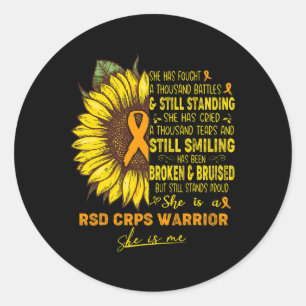 She Is A Rsd Crps Warrior She Is Me Classic Round Sticker