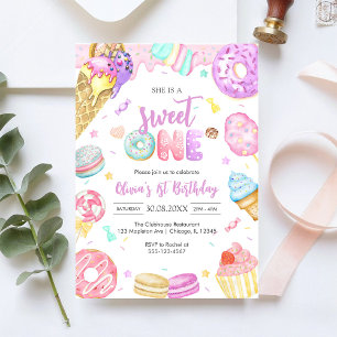 She is a Sweet One Birthday Party Invitation