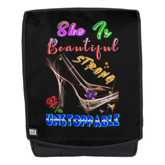 She Is Beautiful Strong Unstoppable Backpack
